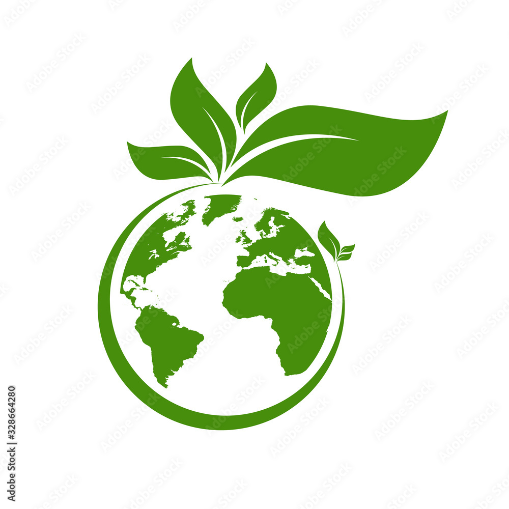 Ecology world symbol, icon. Eco friendly concept for company