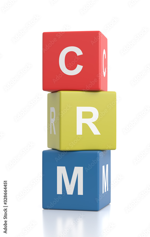 CRM Cubes Isolated on White Background CRM Cubes Isolated on White Background