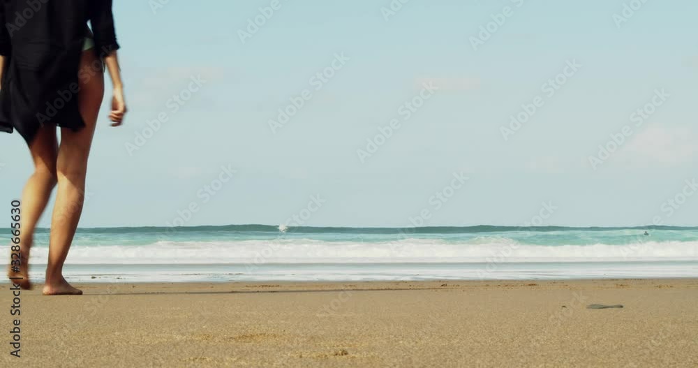 Attractive Sexy Girl Walking On The Beach Attractive Sexy Girl Walking On The Beach
