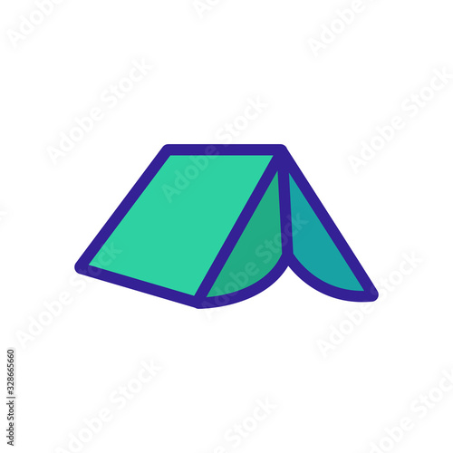 tent icon vector. Thin line sign. Isolated contour symbol illustration