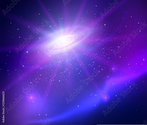 Space with universe spiral vector background