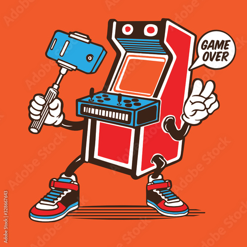 Selfie Retro Game Arcade Character Design