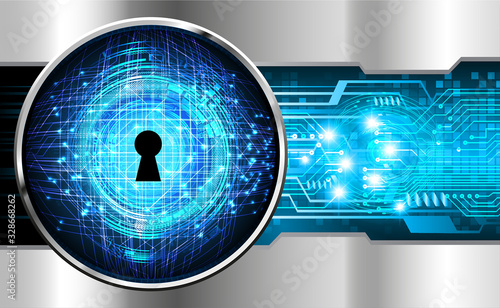 Closed Padlock on digital background, cyber security