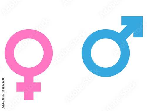 male and female gender symbols or icons vector illustration