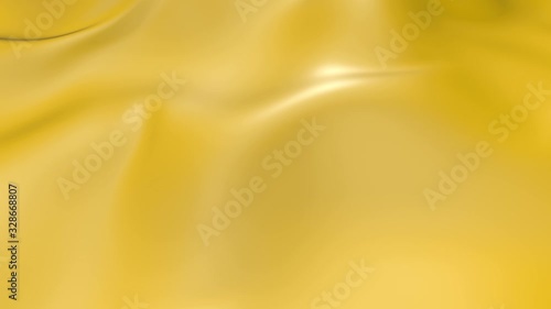 Wallpaper Mural 4k 3D animation of wavy yellow cloth surface that forms ripples like in fluid surface or the folds in tissue. Yellow silky fabric forms beautiful folds in the air in slow motion. Animated texture. 45 Torontodigital.ca