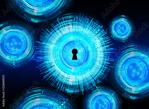 Closed Padlock on digital background, cyber security