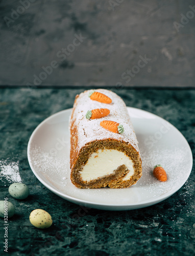 carrot roll cake with cream