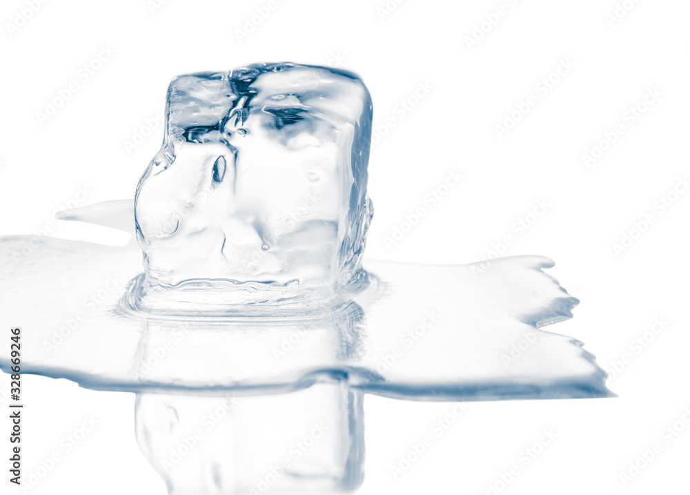 A Large Rectangle Of Melting Clear Ice On White Background With A Mirror  Reflection Creative Concept Of Cold Purity Stock Photo - Download Image Now  - iStock