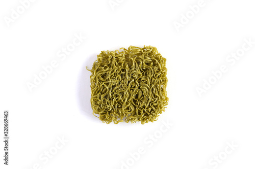 japanese style green noodle vegetable Yummy on white background