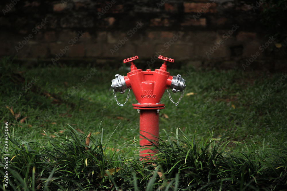 red fire hydrant in the garden red fire hydrant in the garden