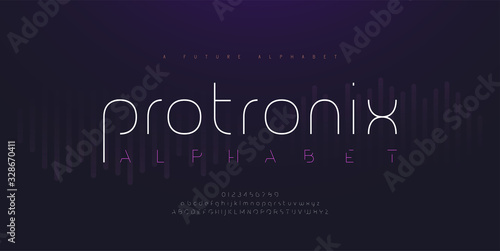 Abstract digital modern alphabet fonts. Typography technology electronic future creative font and number. vector illustration