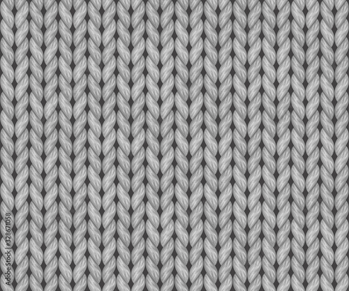 Seamless knitted texture. Realistic illustration photo