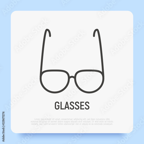 Ophthalmology thin line icon. Eyeglasses. Modern vector illustration.