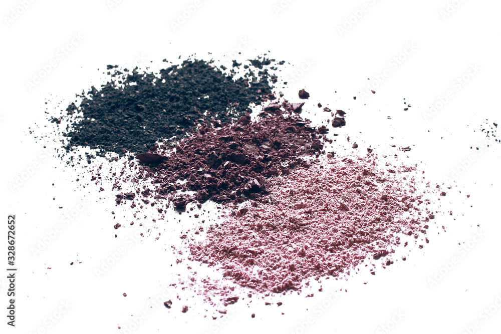 Set of colorful сrushed eyeshadow isolated
