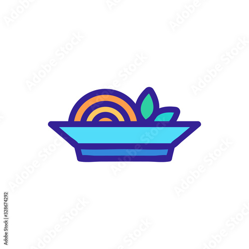 Delicious pasta icon vector. Thin line sign. Isolated contour symbol illustration