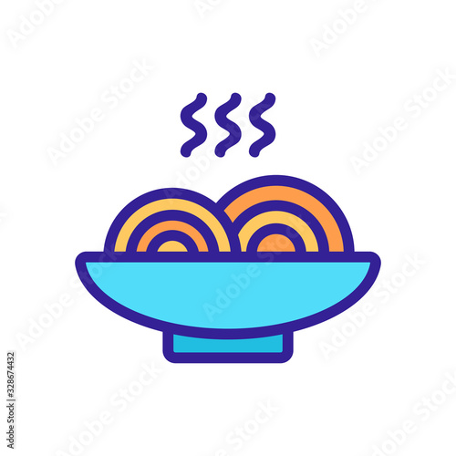 Delicious pasta icon vector. Thin line sign. Isolated contour symbol illustration