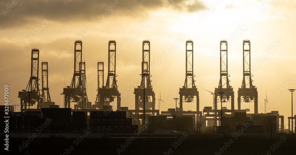 hamburg harbor cranes that look like giraffes, germany hamburg harbor cranes that look like giraffes, germany
