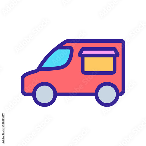 Food truck Icon vector. Thin line sign. Isolated contour symbol illustration