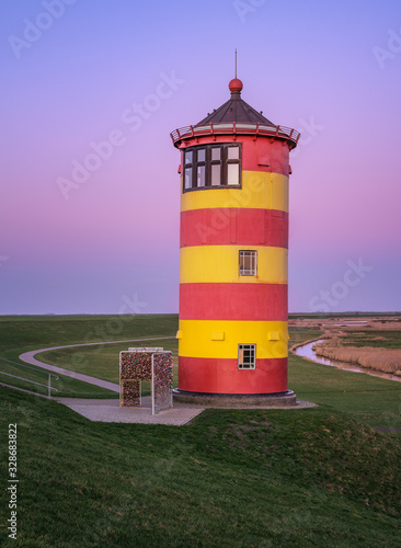 Pilsum Lighthouse in Pink