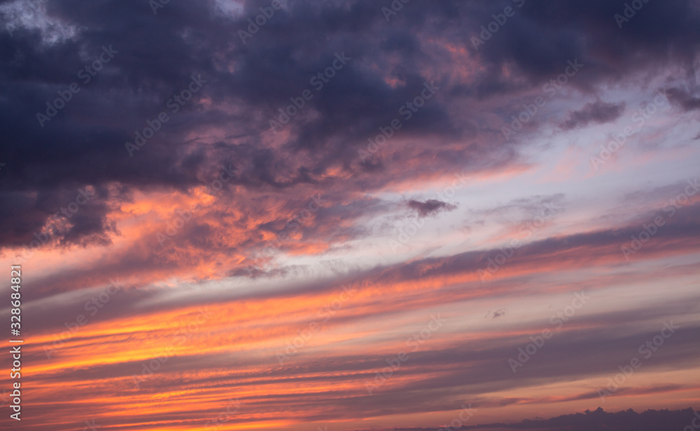 Beautiful red sunset in good weather