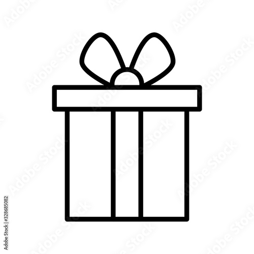 Gift with bowtie line style icon vector design