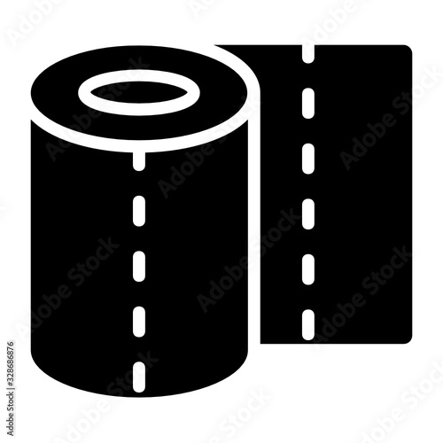 Disposeable toiletry paper Vector glyph Icon design, Tissue Roll Concept, Restroom Fabric on White background