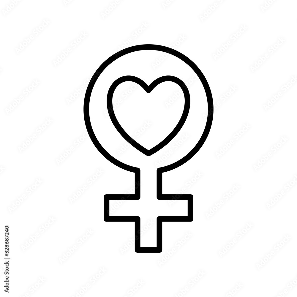 Isolated female gender line style icon vector design Isolated female gender line style icon vector design