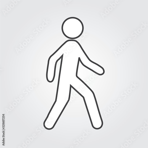 Man walk icon on white background . Vector illustration
