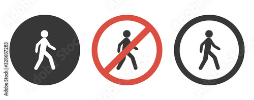 No entry signs, no pedestrian icon set.