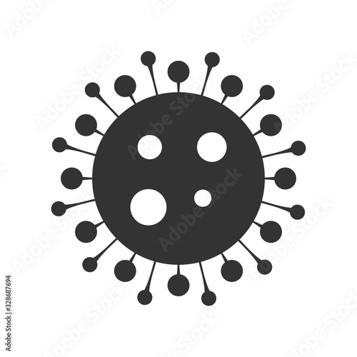 Virus, bacteria, microbes icon. Vector bacteria sign in flat style. Microbe bacteria icon isolated on white background.