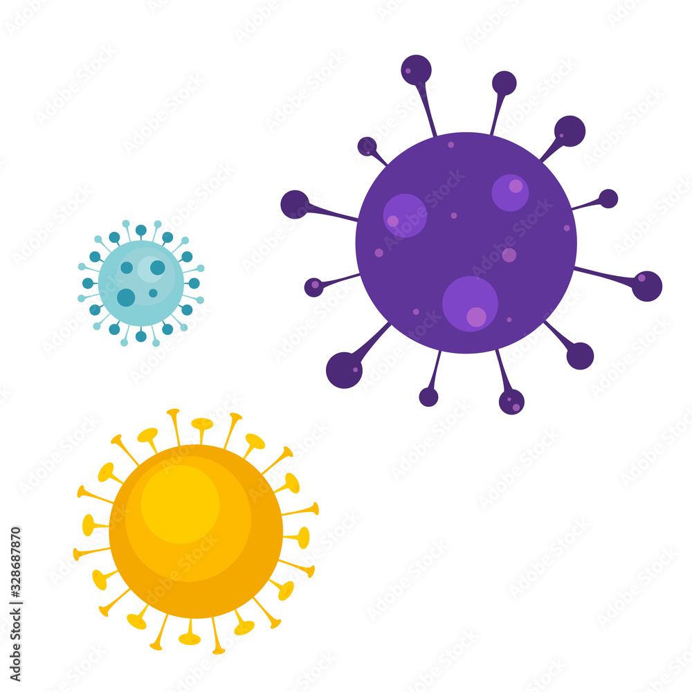 Blue Virus, bacteria, microbes icon. Set vector bacteria sign in flat style. Microbe bacteria icon isolated on white background. Blue Virus, bacteria, microbes icon. Set vector bacteria sign in flat style. Microbe bacteria icon isolated on white background.