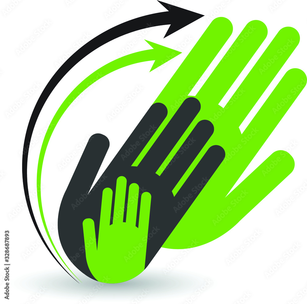 Obraz premium arrow hands logo