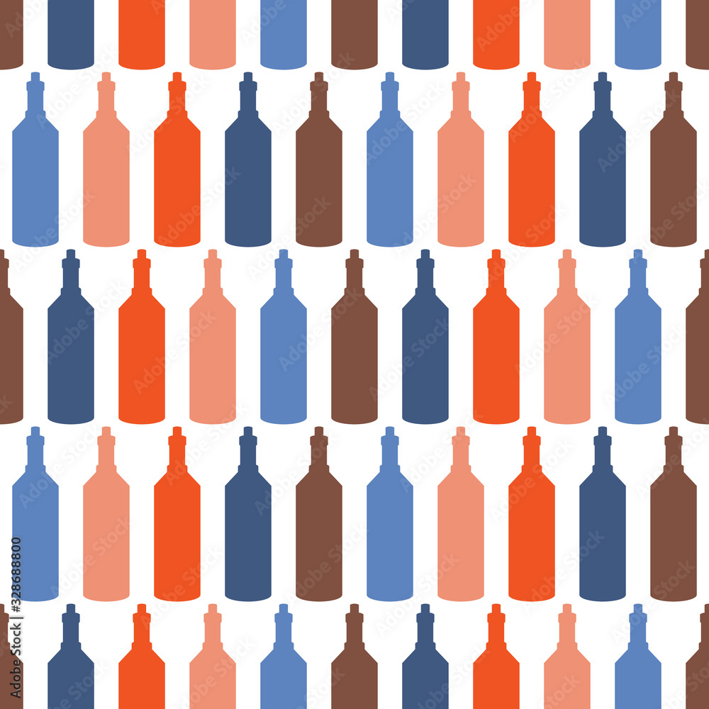 Vector seamless pattern with bottles Vector seamless pattern with bottles
