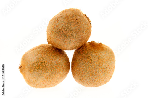 On the white background of kiwi fruit