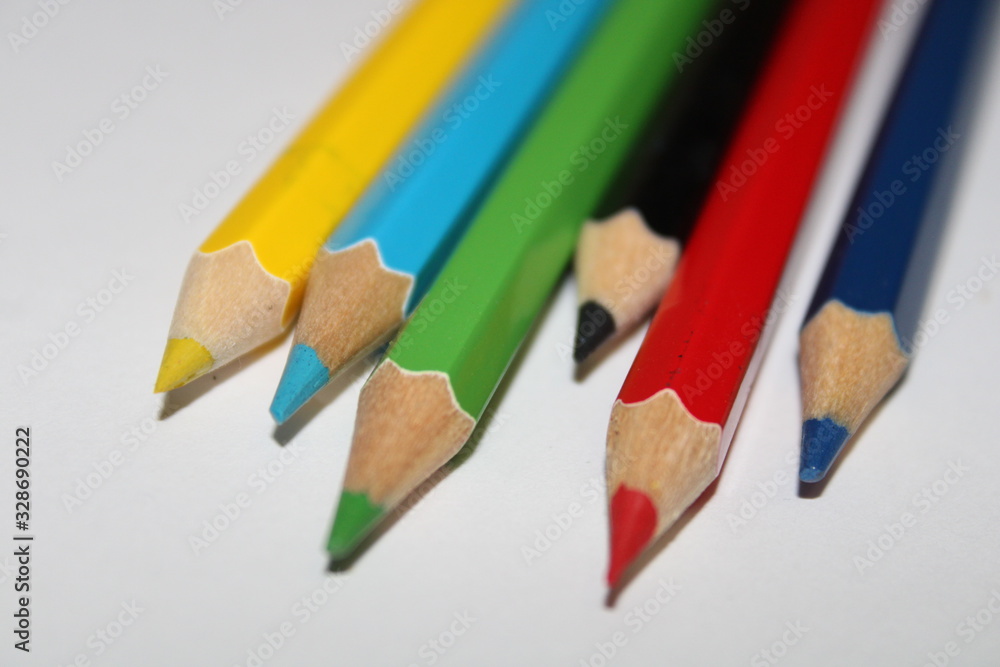 color pencils isolated on white background color pencils isolated on white background