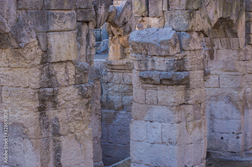 Ruins of Ancient Roman Amphitheater in Lecce, Italy