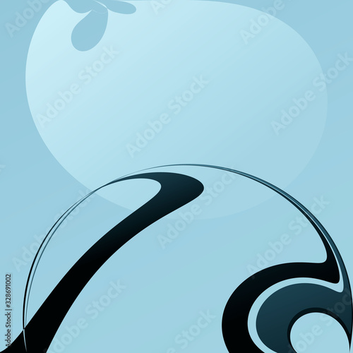Abstract volumetric geometric background. twisted lines in motion