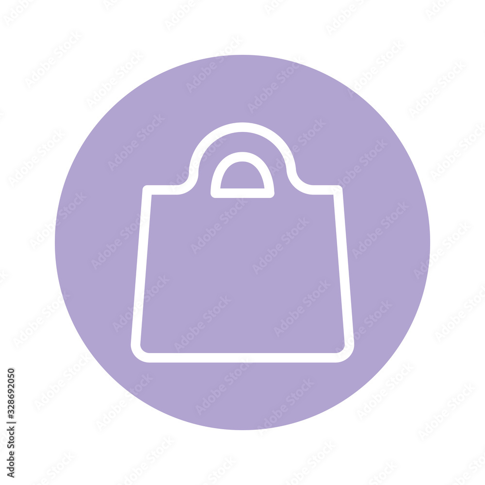 Isolated shopping bag line and block style icon vector design Isolated shopping bag line and block style icon vector design