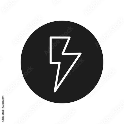 Isolated thunder line block style icon vector design