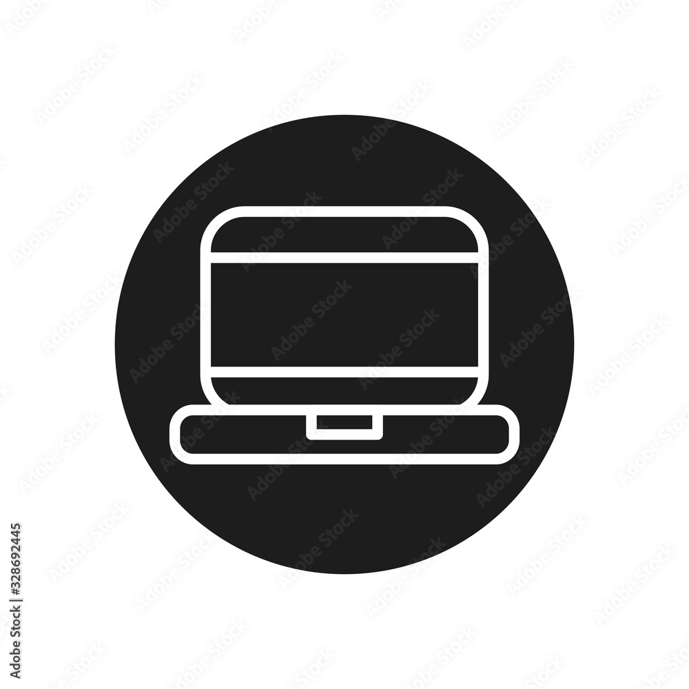 Isolated digital laptop line block style icon vector design Isolated digital laptop line block style icon vector design