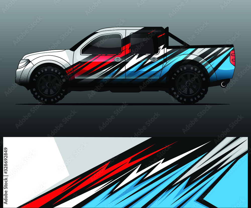 Obraz premium truck decal graphic wrap vector, abstract background
