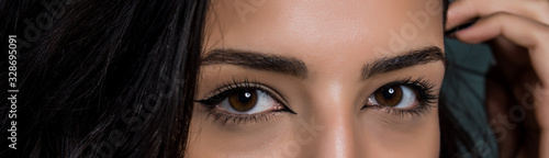 close-up photo of female eye with eyeliner makeup
