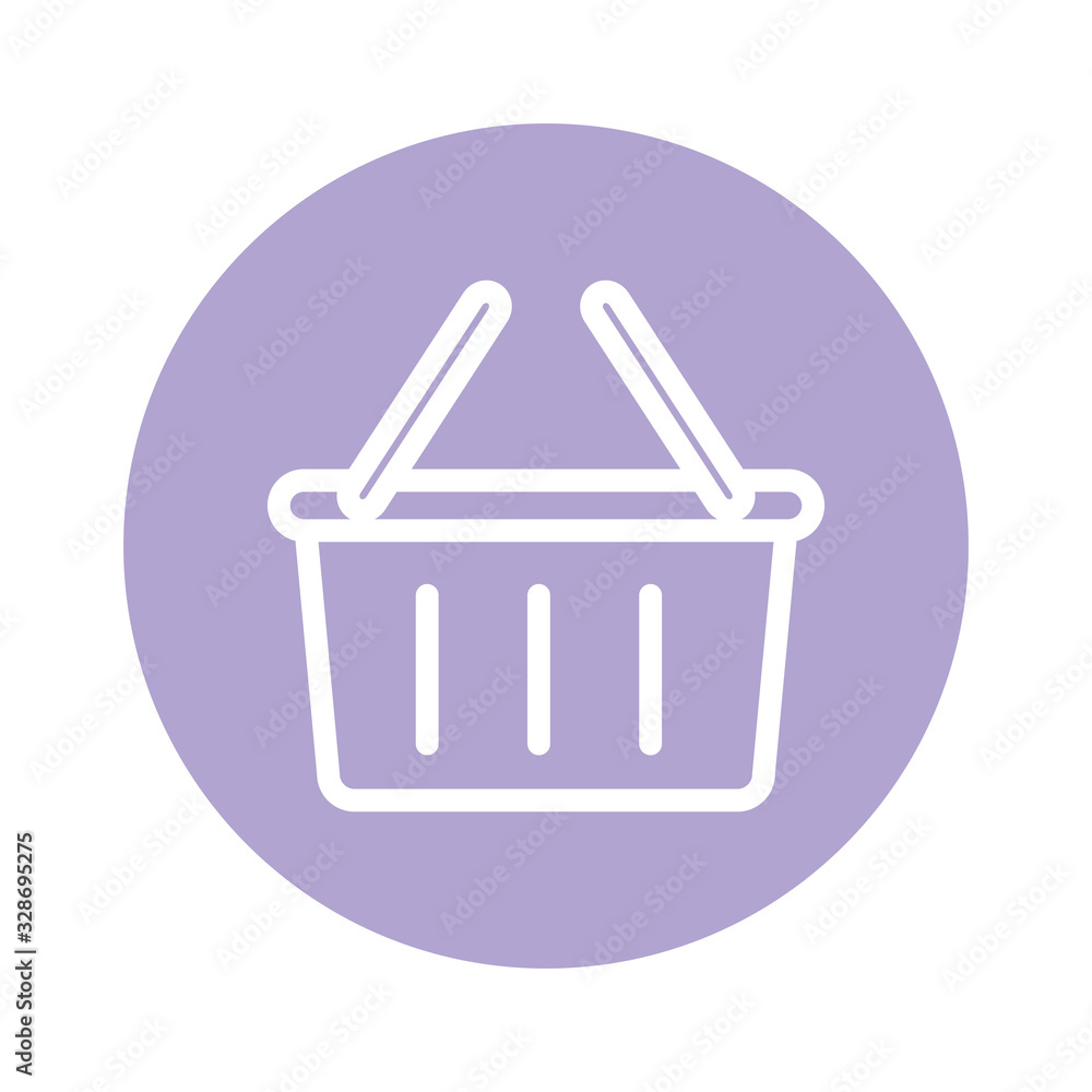 Isolated shopping basket line and block style icon vector design Isolated shopping basket line and block style icon vector design