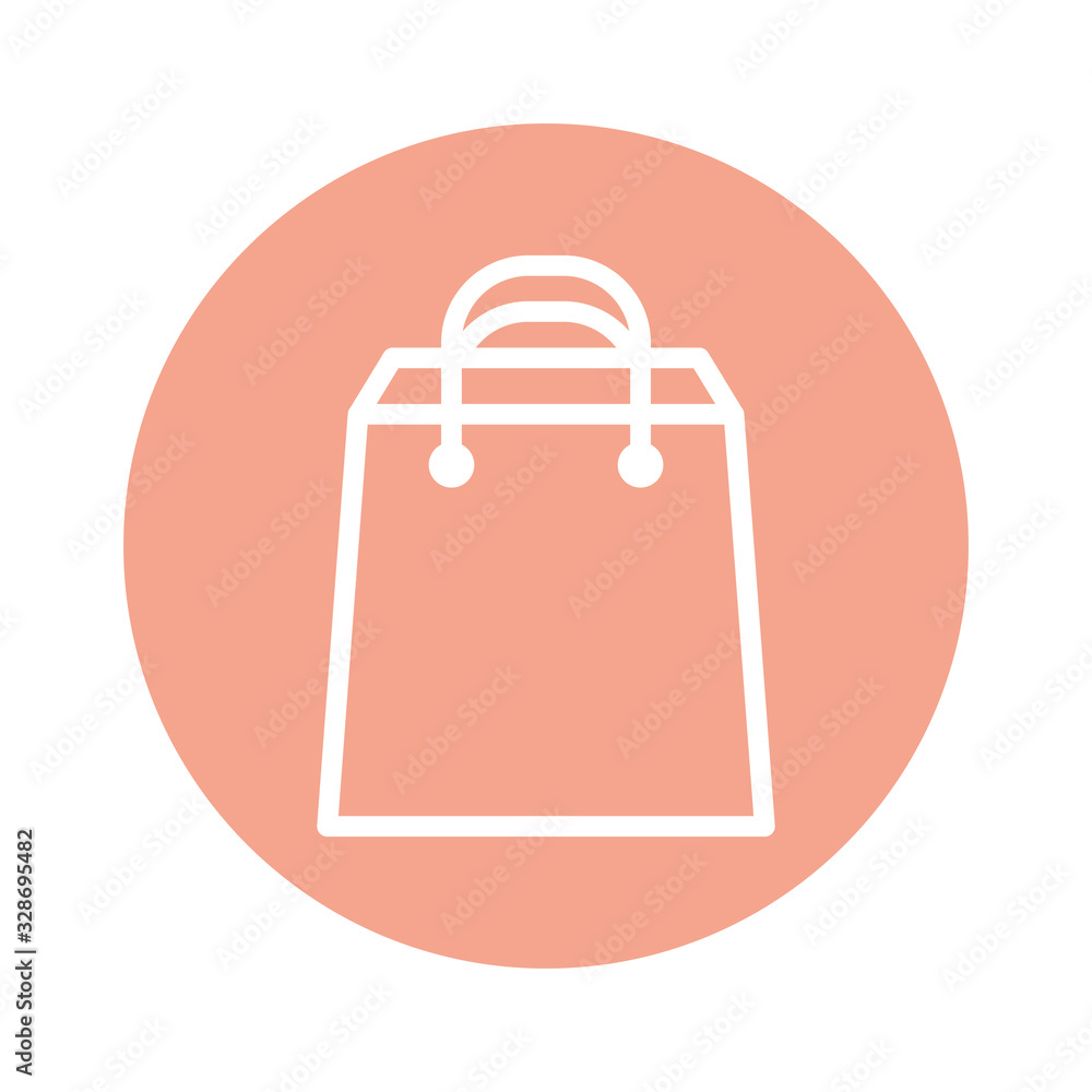 Isolated shopping bag line and block style icon vector design Isolated shopping bag line and block style icon vector design