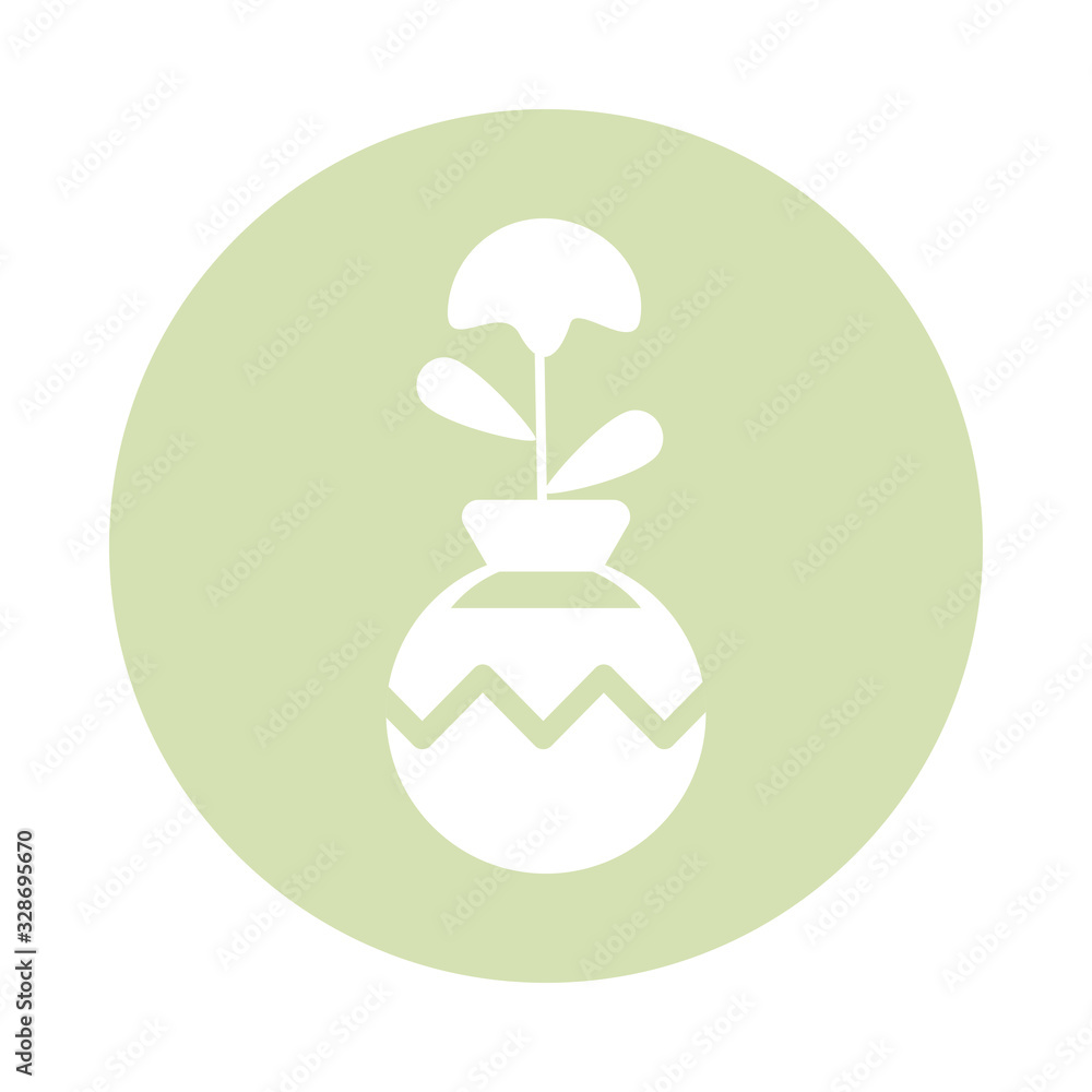 cute flower with potted, block and flat style icon cute flower with potted, block and flat style icon