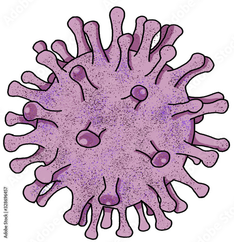 Coronavirus logo koronawirus hand painted 