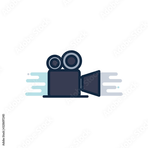 videocamera line fill block style icon vector design