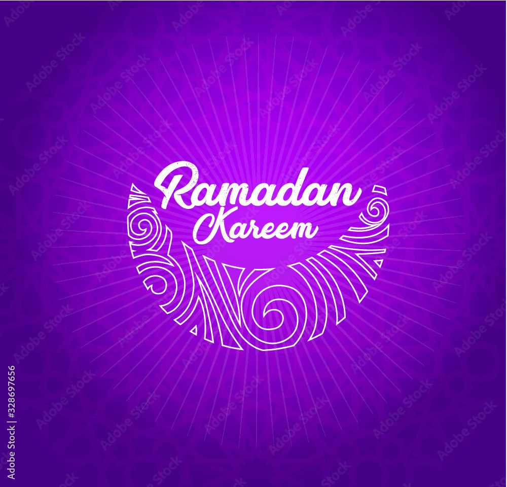 Ramadan kareem islamic greeting design with glow lantern illustration Ramadan kareem islamic greeting design with glow lantern illustration