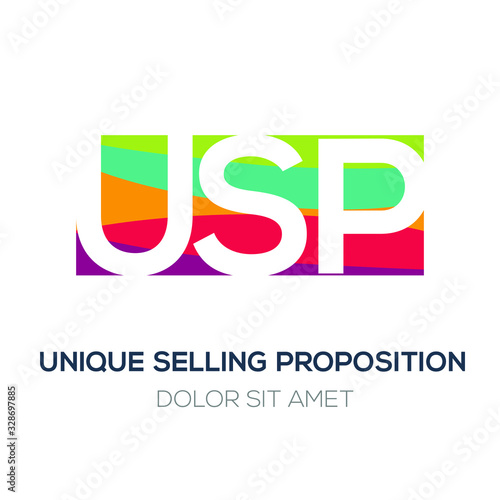 Creative colorful logo , USP mean (unique selling proposition) .