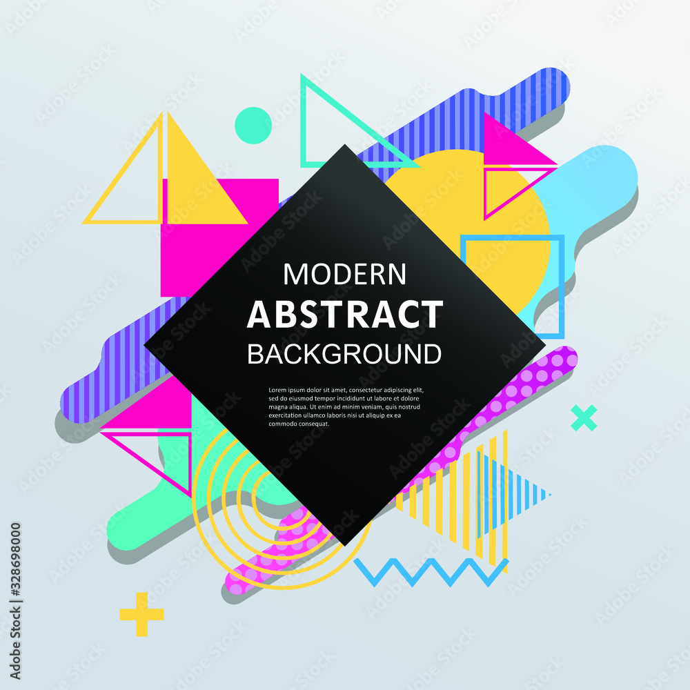 Modern geometric abstract pattern color full design with square badge. EPS 10 Vector. Use for background modern design, template, cover, decorated, brochure, flyer.